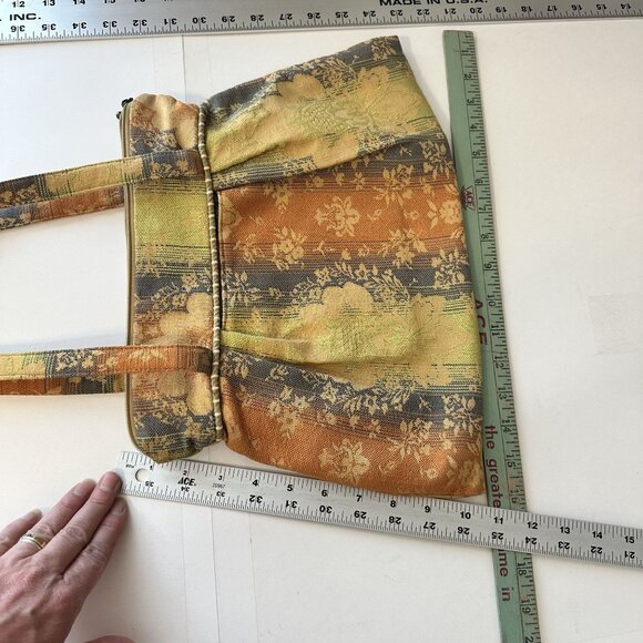 Maruca Womens Cloth Shoulder Bag Orange Multicolor Handmade USA Colorado - Picture 5 of 8